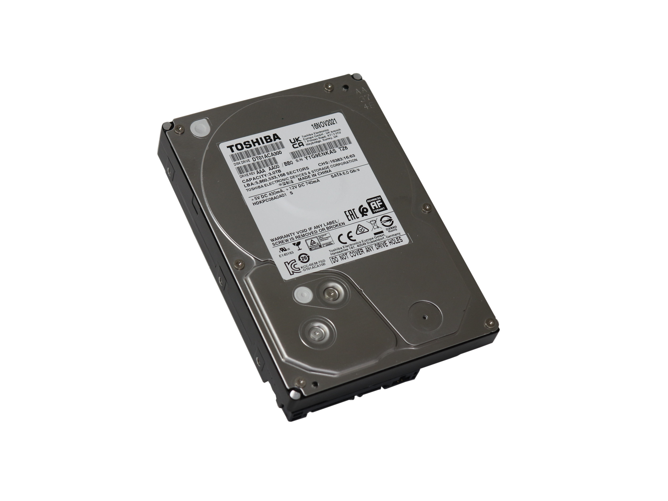 【東芝】DT01ACAシリーズ（Desktop）/3TB 内蔵ハードディスク